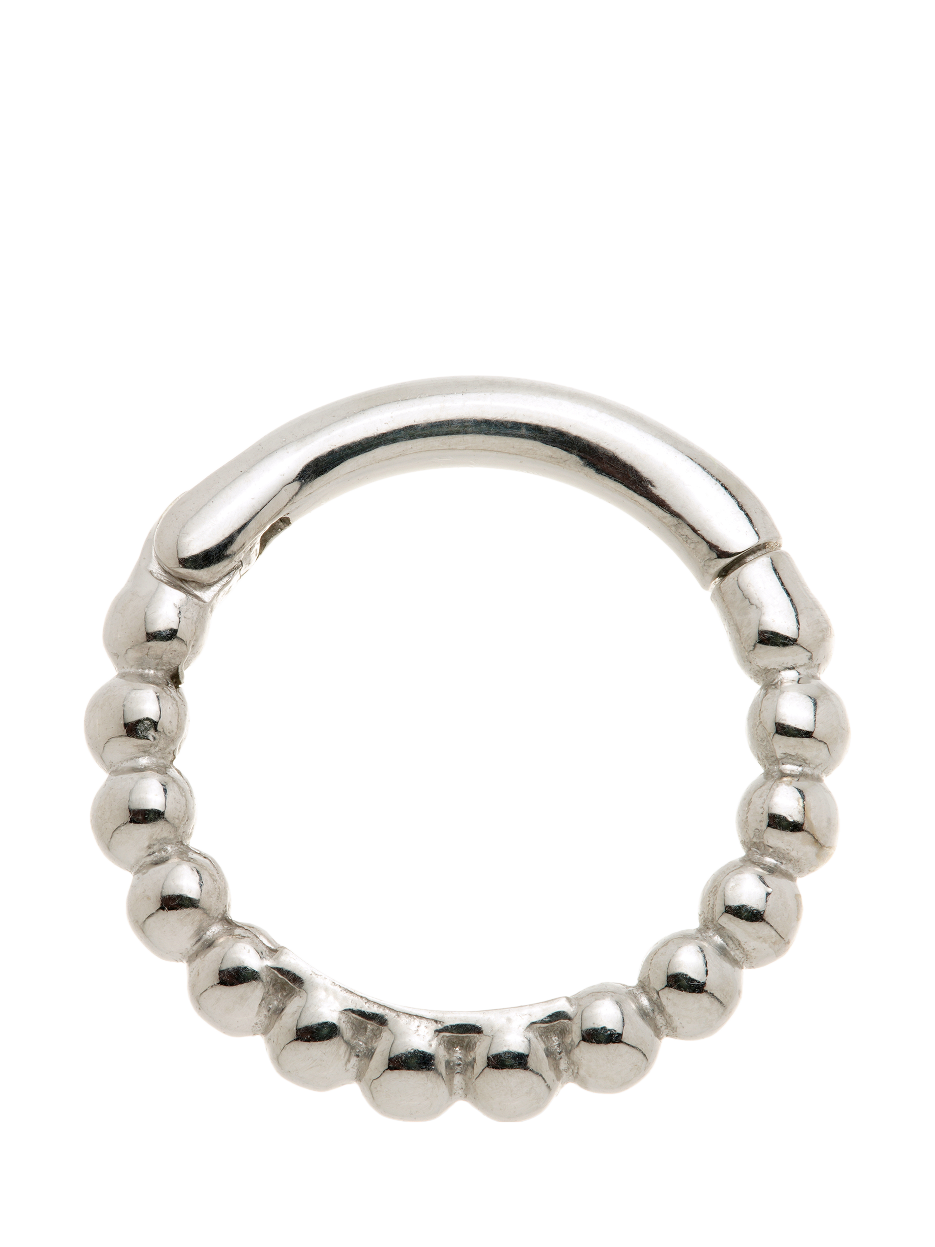 Product image 1 of 2, which shows Tish Lyon Juno 9ct Gold Bubble Hoop Earring, 10mm, Single, Silver