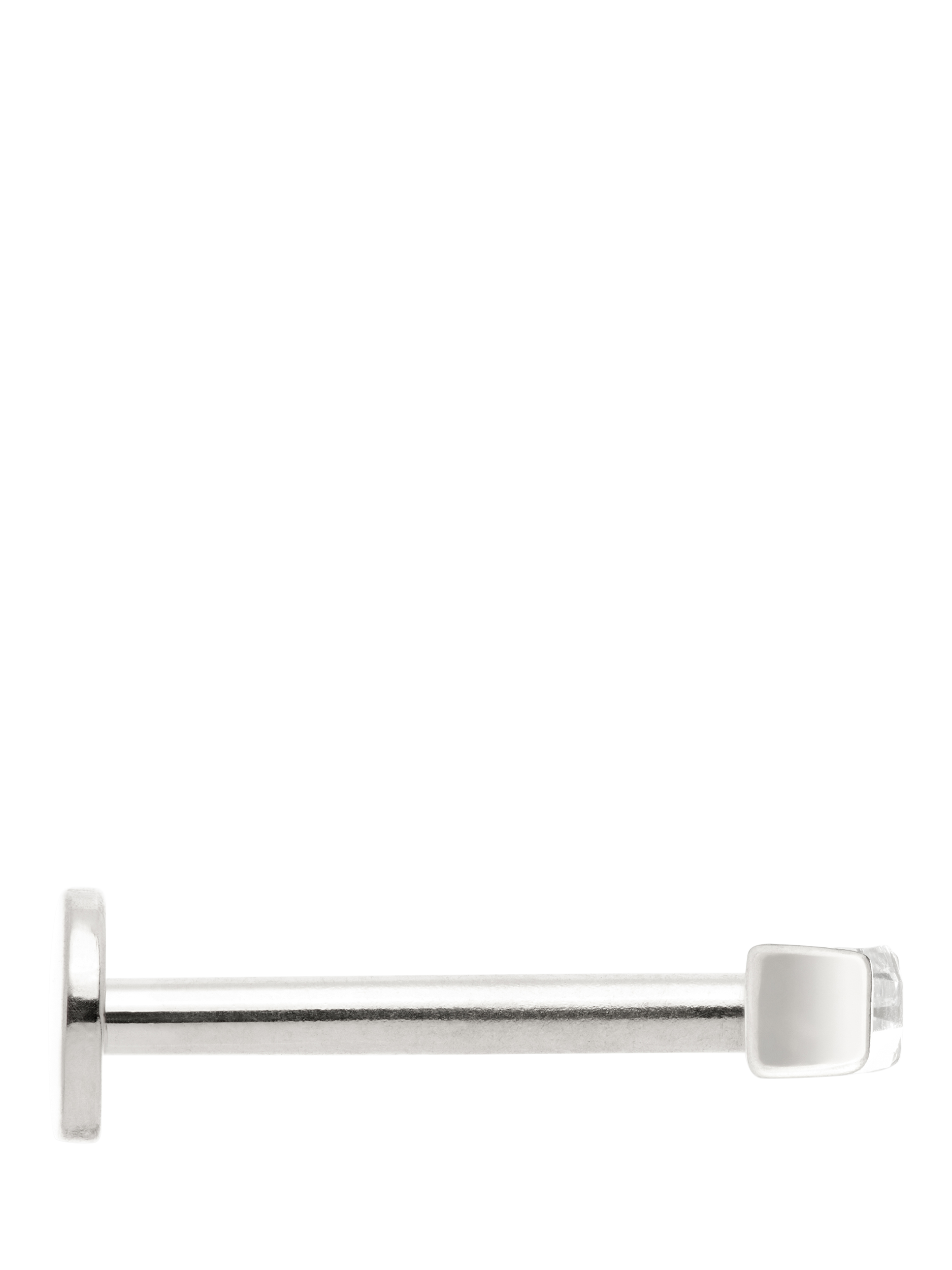 Product image 2 of 4, which shows Tish Lyon Leto 14ct Gold Jewelled Baguette Flatback Stud Earring, Single, Silver
