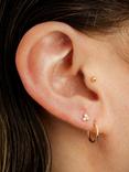 Tish Lyon Nefertiti 14ct Gold Lab Grown Diamond Trio Flatback Stud Earring, Single