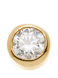 Tish Lyon Siren 14ct Gold Lab Grown Diamond Bezel Flatback Stud Earring, Single