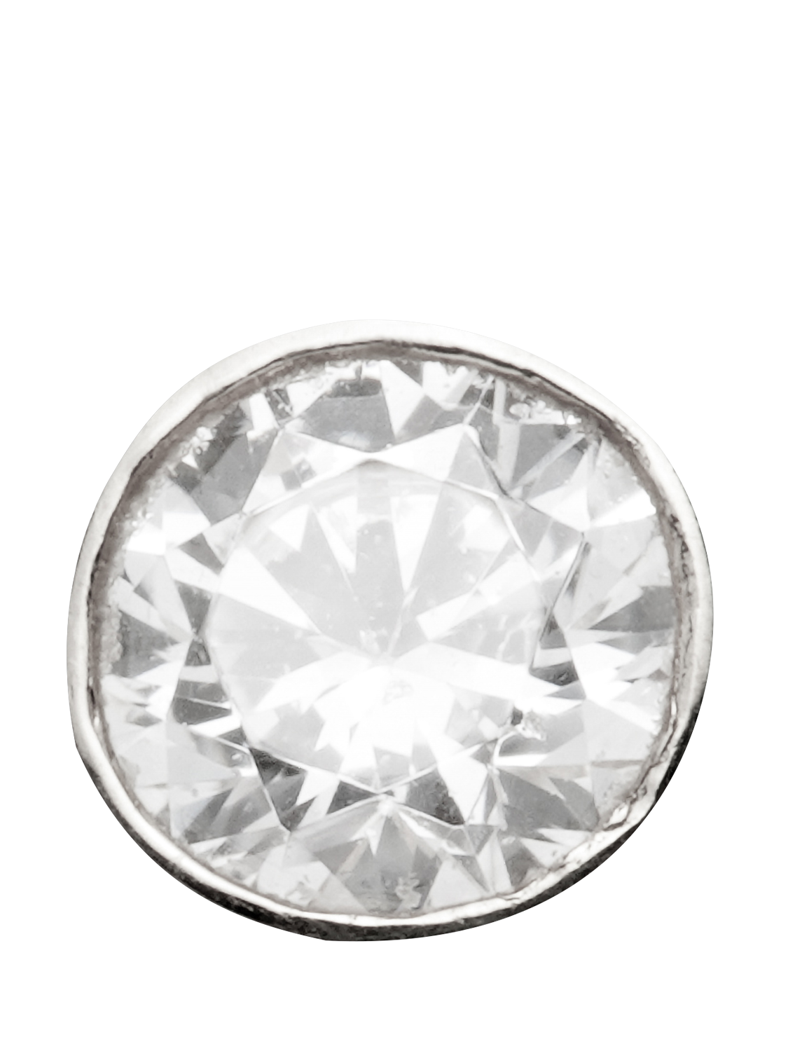 Product image 1 of 4, which shows Tish Lyon Siren 14ct Gold Lab Grown Diamond Bezel Flatback Stud Earring, Single, Silver