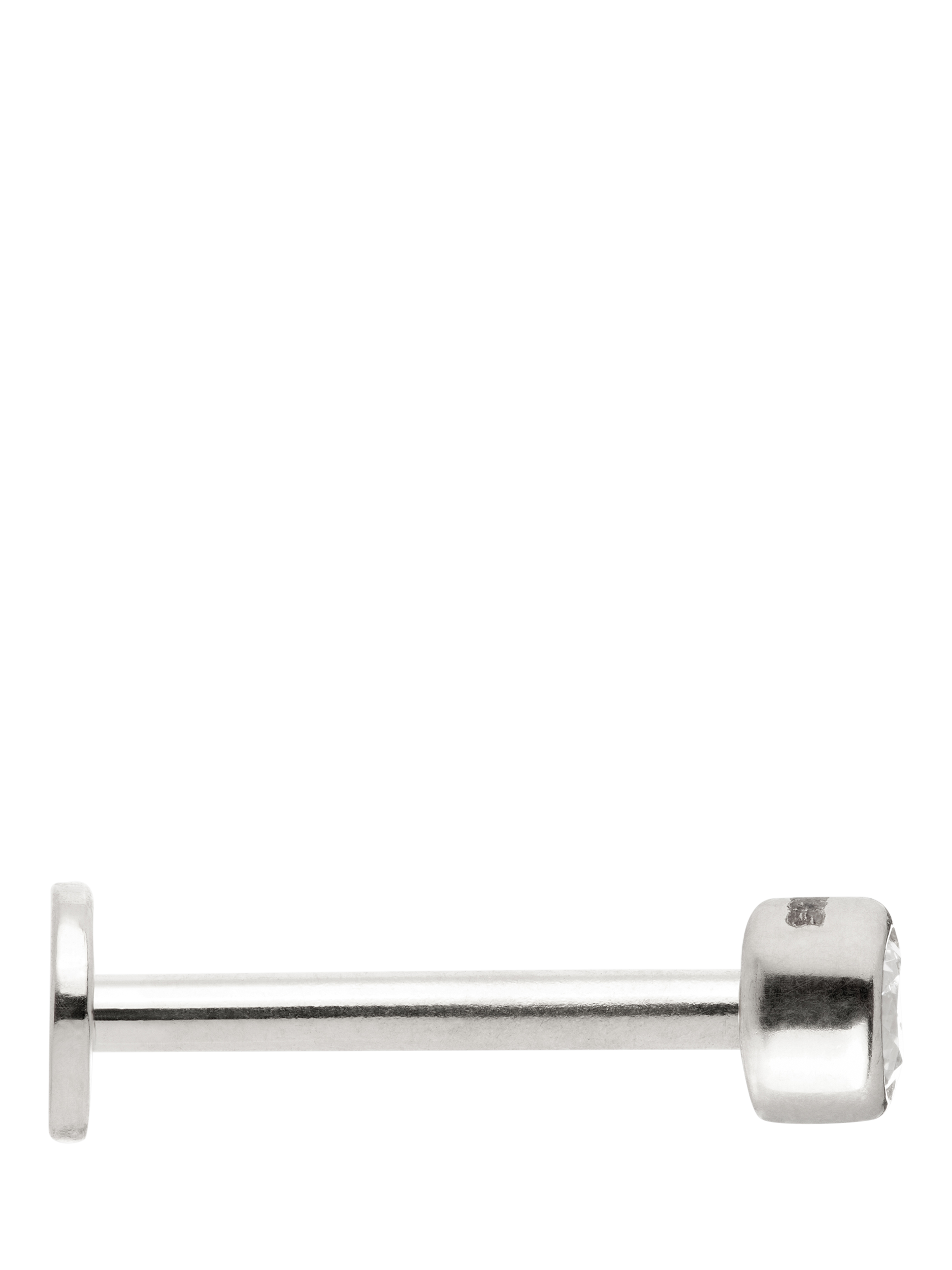 Product image 2 of 4, which shows Tish Lyon Siren 14ct Gold Lab Grown Diamond Bezel Flatback Stud Earring, Single, Silver