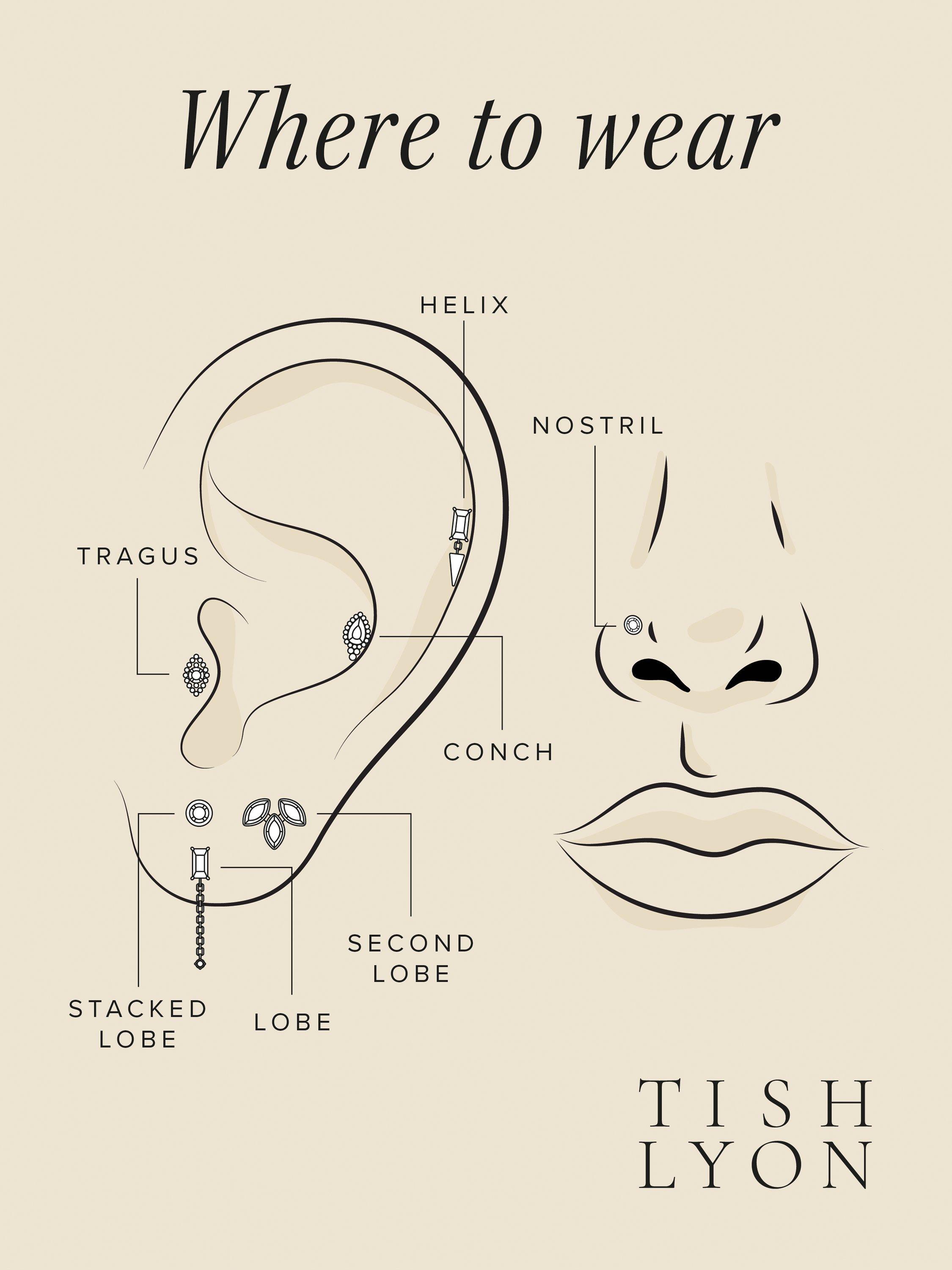 Product image 4 of 4, which shows Tish Lyon Siren 14ct Gold Lab Grown Diamond Bezel Flatback Stud Earring, Single, Silver