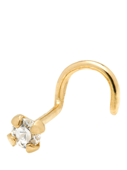 Tish Lyon Teles 9ct Gold Lab Grown Diamond Prong Nose Stud, Single, Gold