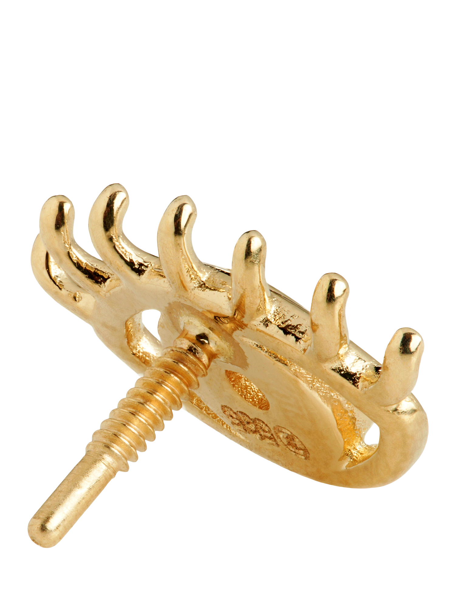 Product image 3 of 5, which shows Tish Lyon Theia 14ct Gold Jewelled Eye Flatback Stud Earring, Single, Gold