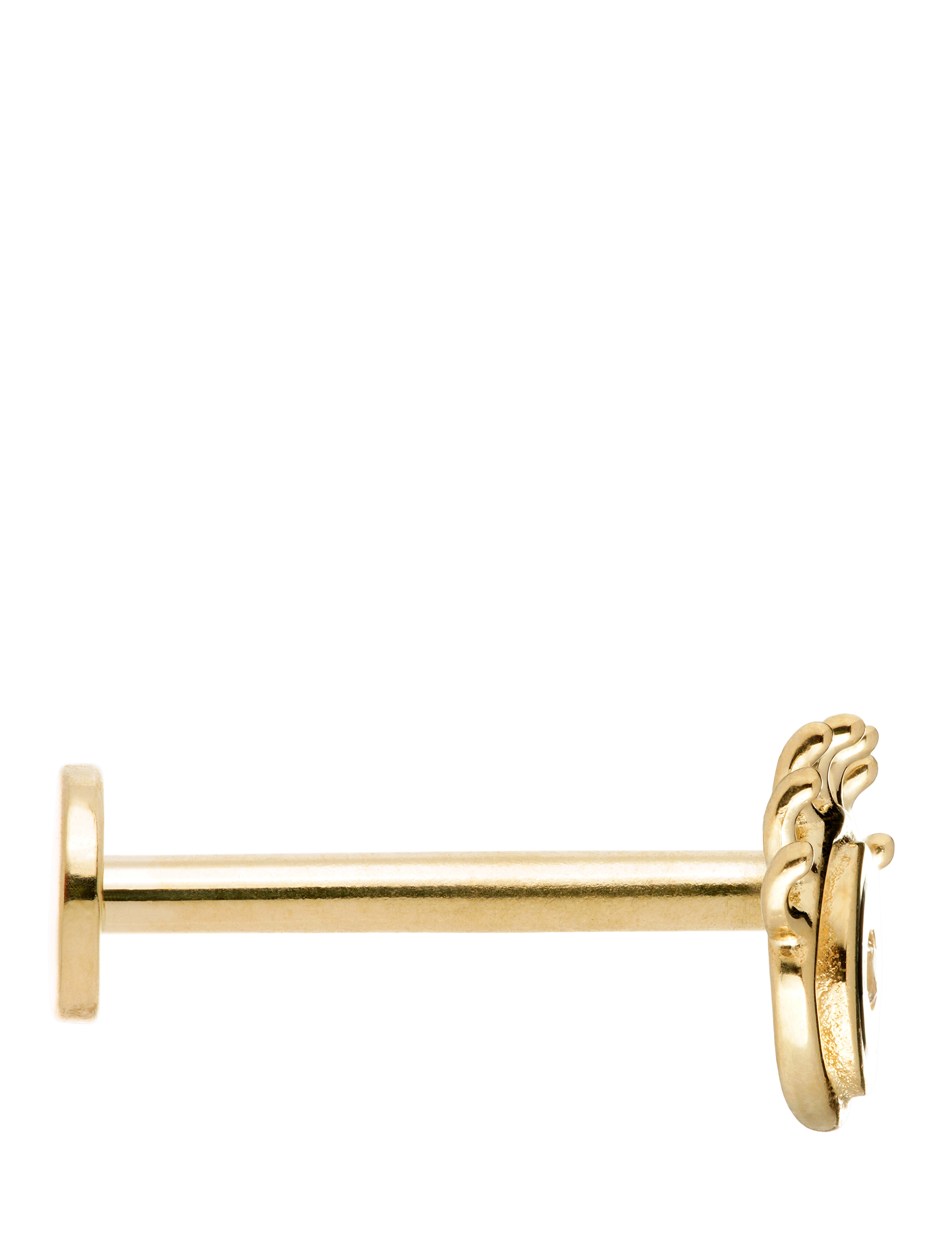 Product image 4 of 5, which shows Tish Lyon Theia 14ct Gold Jewelled Eye Flatback Stud Earring, Single, Gold