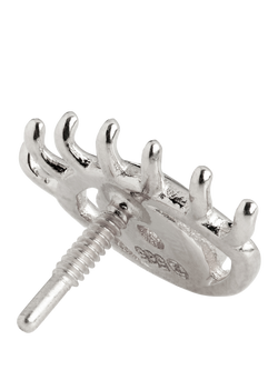 Tish Lyon Theia 14ct Gold Jewelled Eye Flatback Stud Earring, Single - view 2, Silver