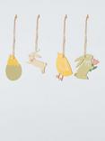 John Lewis Wooden Easter Character Hanging Decorations, Pack of 8