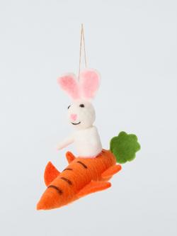 John Lewis Felt Bunny and Carrot Plane Hanging Decoration, 