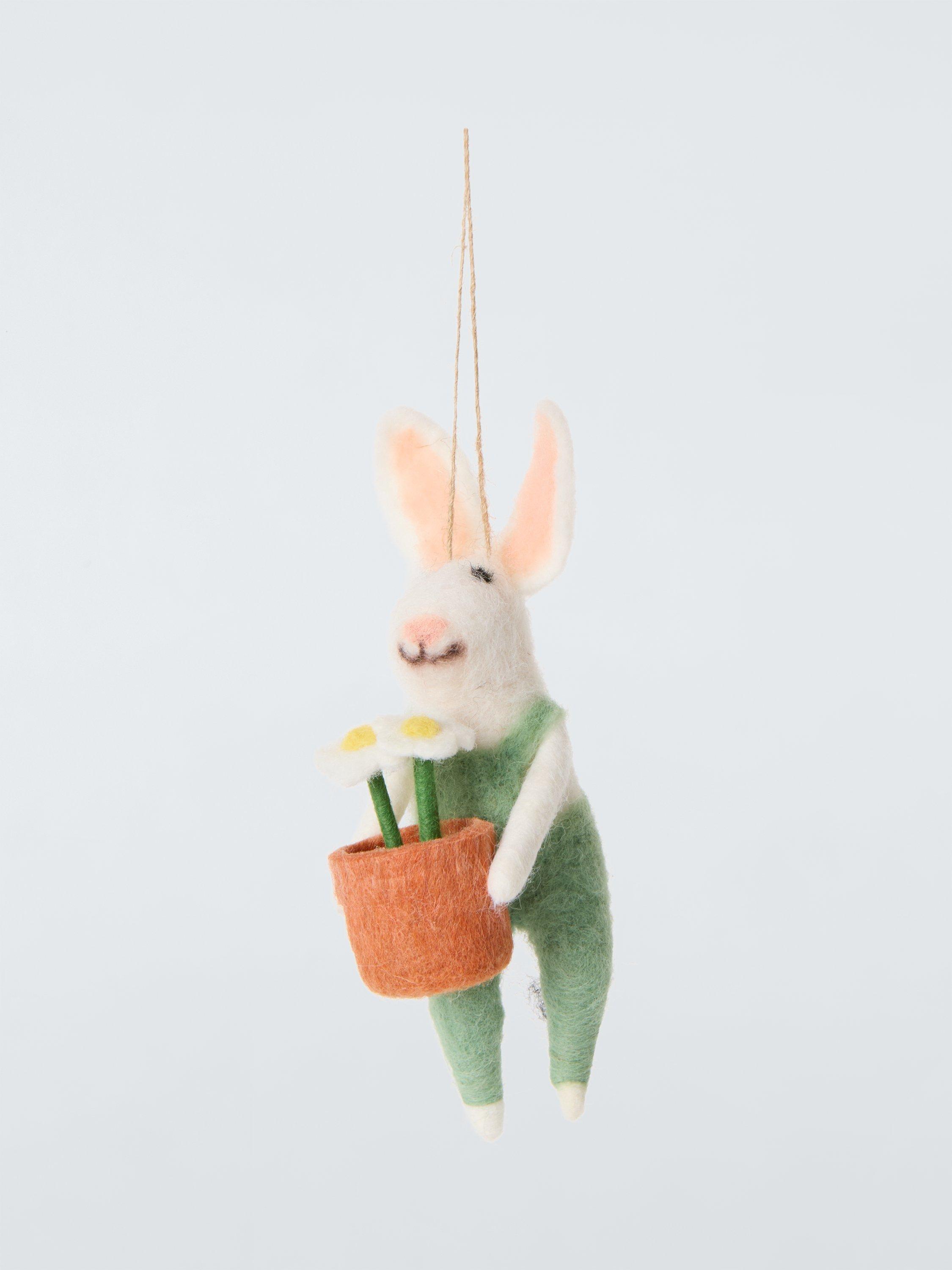 John Lewis Felt Bunny with Daisy Basket Decoration
