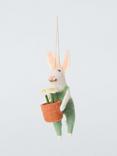 John Lewis Felt Bunny with Daisy Basket Decoration