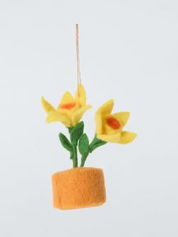 John Lewis Felt Daffodil Pot Hanging Decoration, 