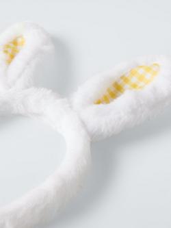 John Lewis Bunny Ears Headband, Yellow Gingham - view 2, Yellow