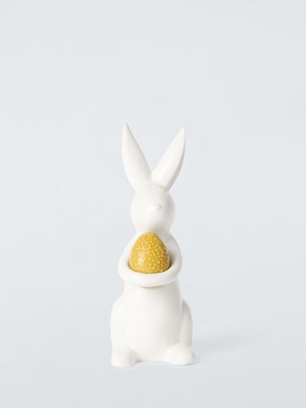 John Lewis Ceramic Bunny with Egg, Yellow, 