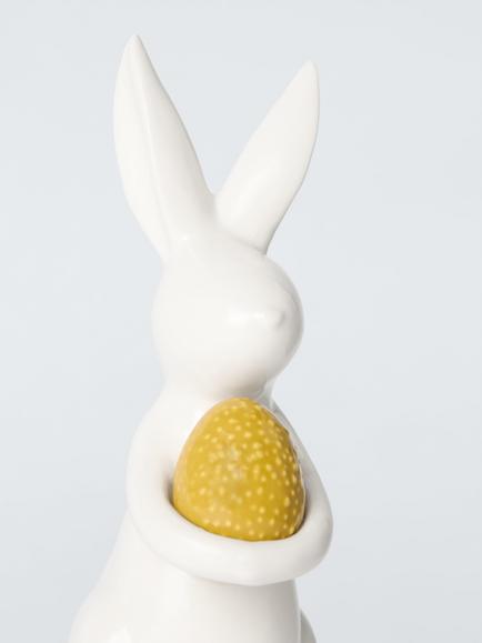 John Lewis Ceramic Bunny with Egg, Yellow - view 2, 