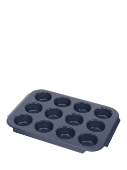 Joseph Joseph Nest Bake Carbon Steel Non-Stick Muffin Tray, 12 Cup, Blue