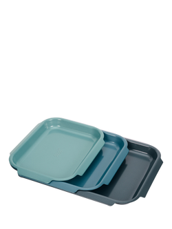 Joseph Joseph Nest Bake Carbon Steel Non-Stick Baking Tray Set, 3 Piece, Blue