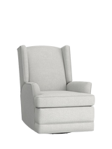 Pottery Barn Kids Charleston Recliner Swivel Chair Basketweave Slub Ash