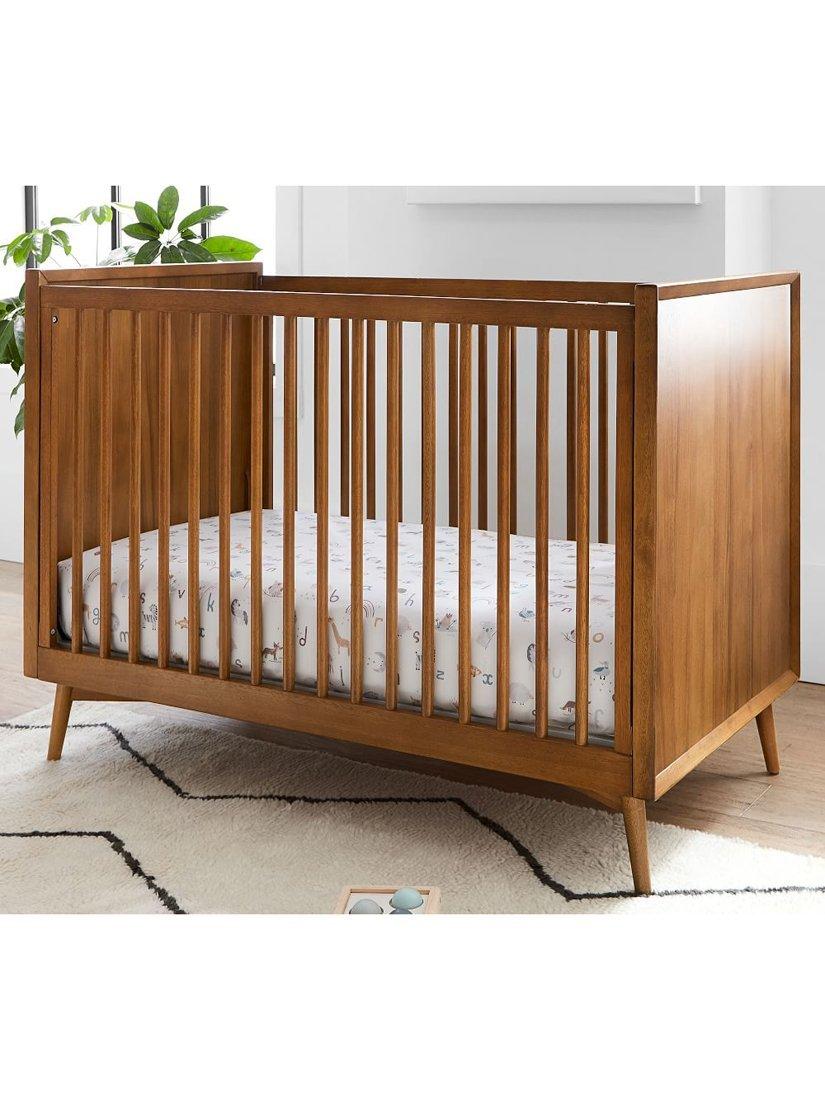 Pottery Barn Kids Mid Century Wood Convertible Cot Acorn