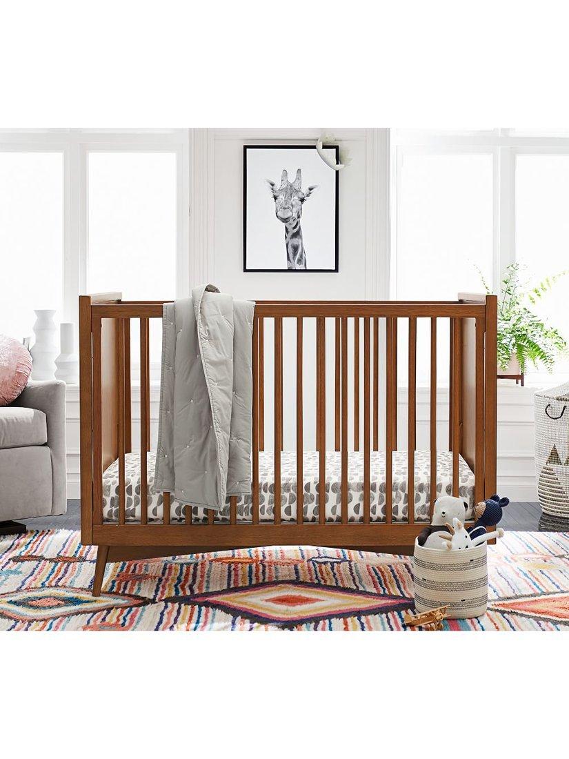 Pottery Barn Kids Mid Century Wood Convertible Cot Acorn