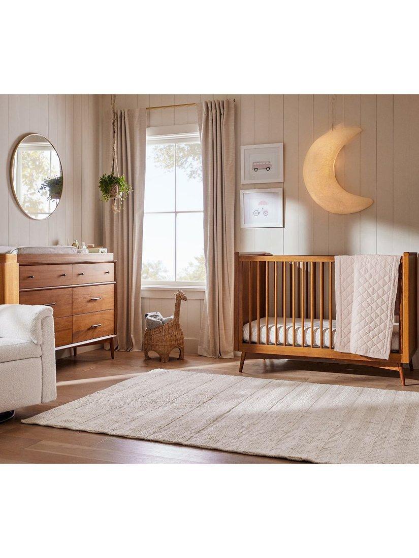 Pottery Barn Kids Mid Century Wood Convertible Cot Acorn