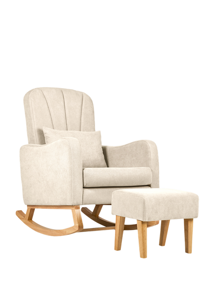 Silver Cross Carmel Nursing Chair & Footstool, Almond, Almond