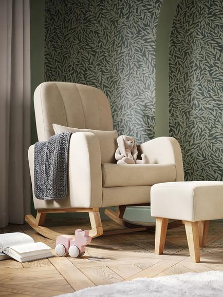 Silver Cross Carmel Nursing Chair & Footstool, Almond - view 2, Almond