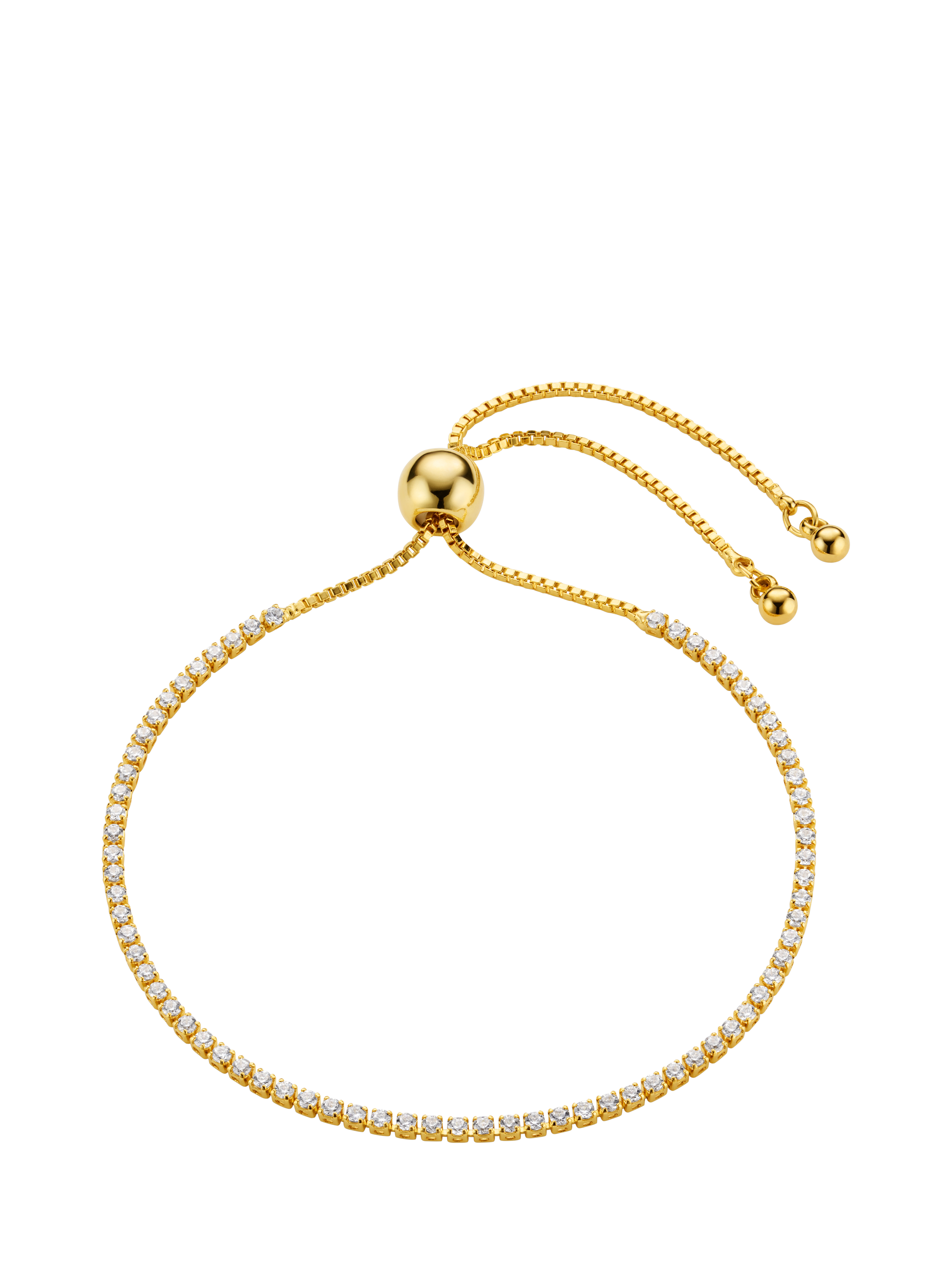 Product image 1 of 2, which shows Orelia Fine Crystal Tennis Bracelet, Pale Gold