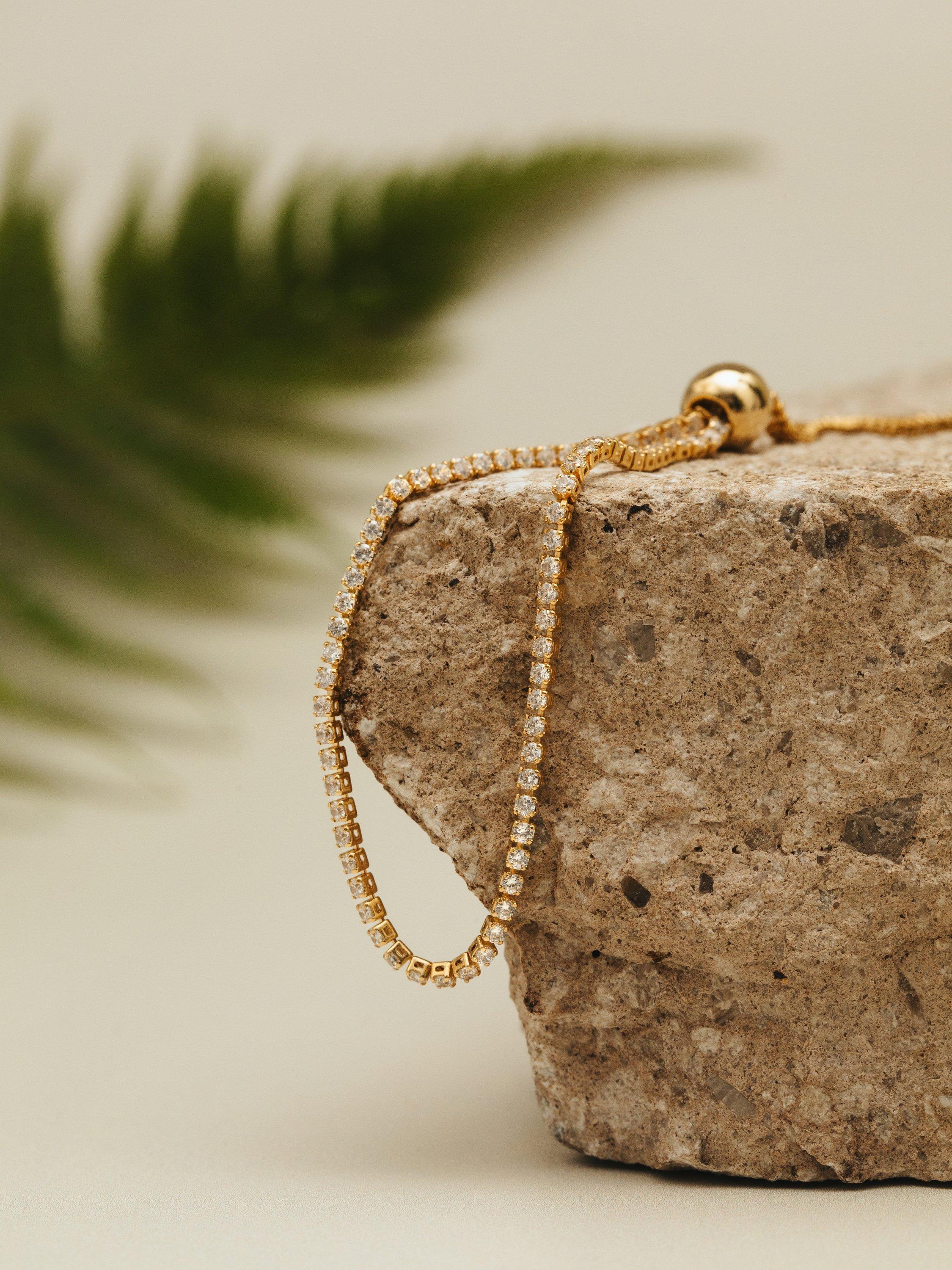 Product image 2 of 2, which shows Orelia Fine Crystal Tennis Bracelet, Pale Gold