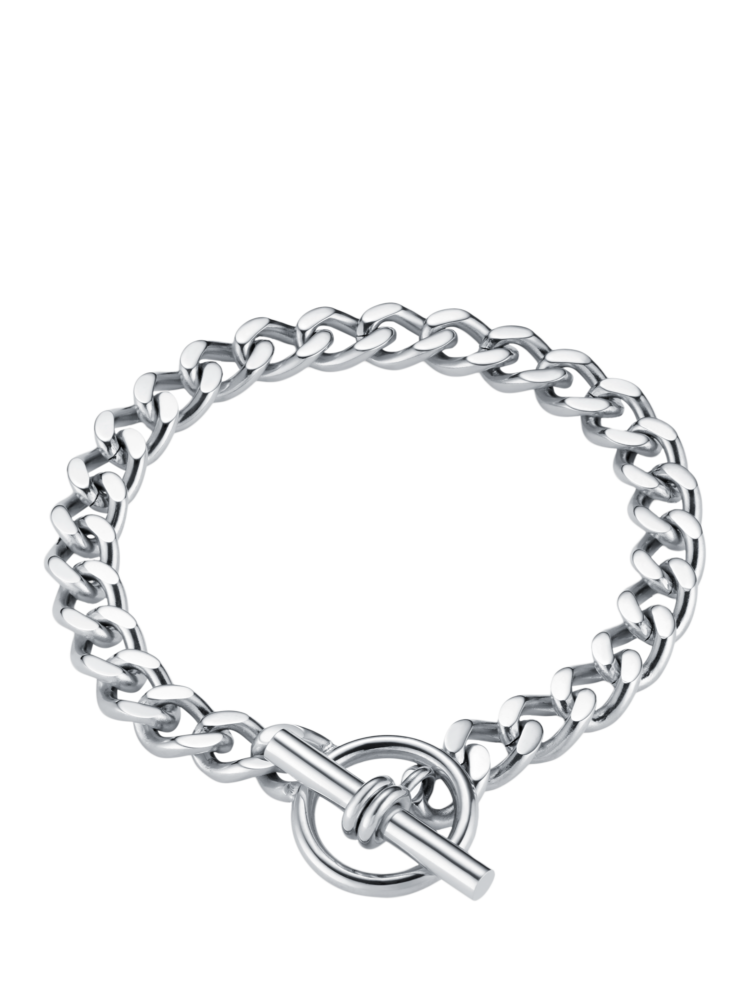 Orelia LUXE Flat Curb Chain Bracelet, Silver