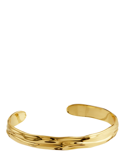 Orelia Organic Molten Bangle, Pale Gold, Pale Gold