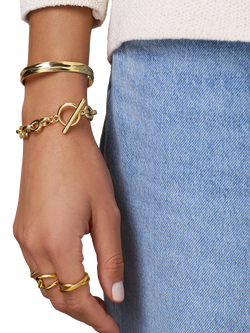 Orelia Organic Molten Bangle, Pale Gold - view 2, Pale Gold