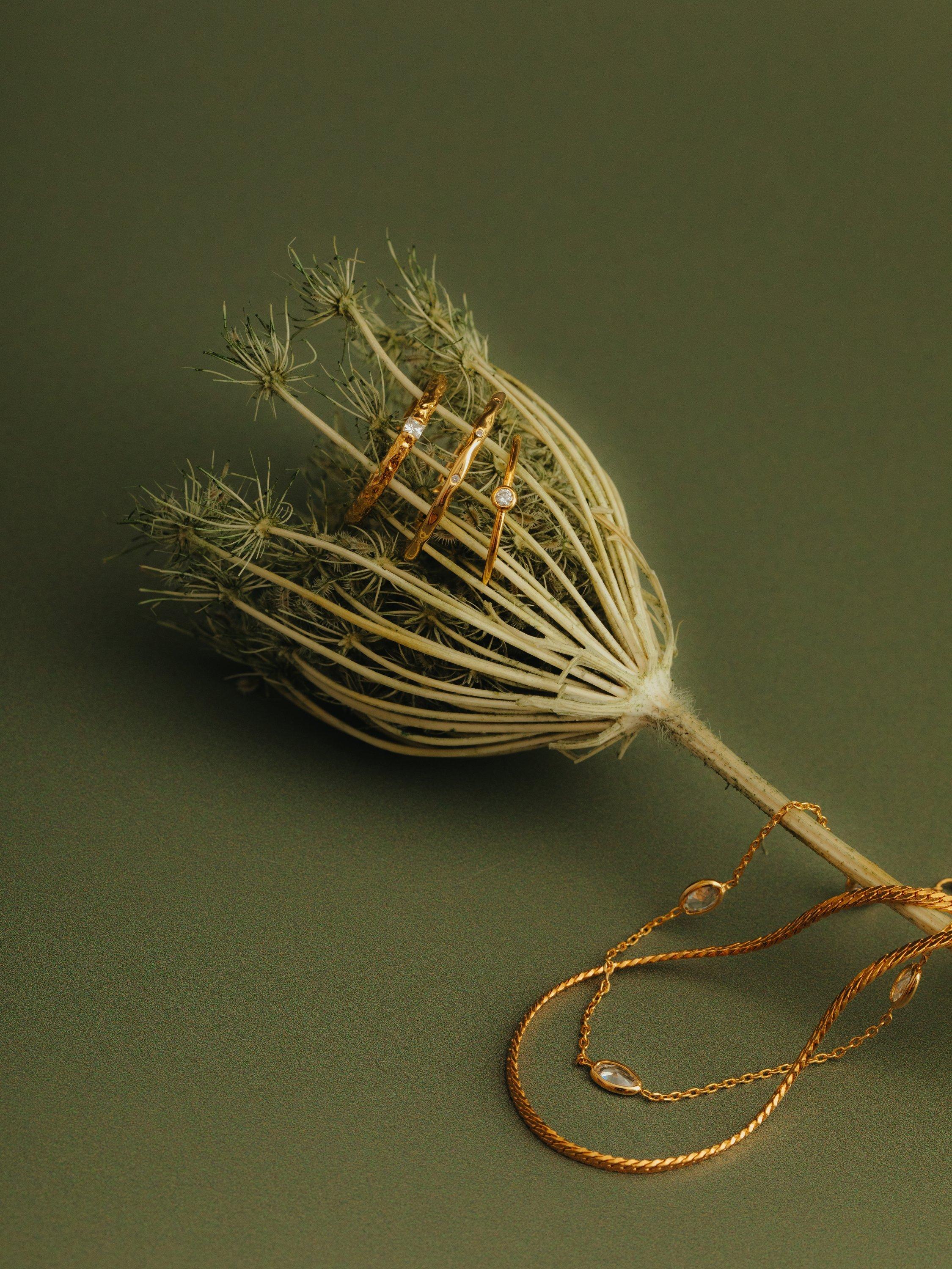 Product image 2 of 2, which shows Orelia Stationed Crystal Chain Bracelet, Pale Gold