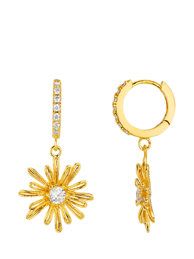Orelia Crystal Huggie Hoop Earrings, Gold
