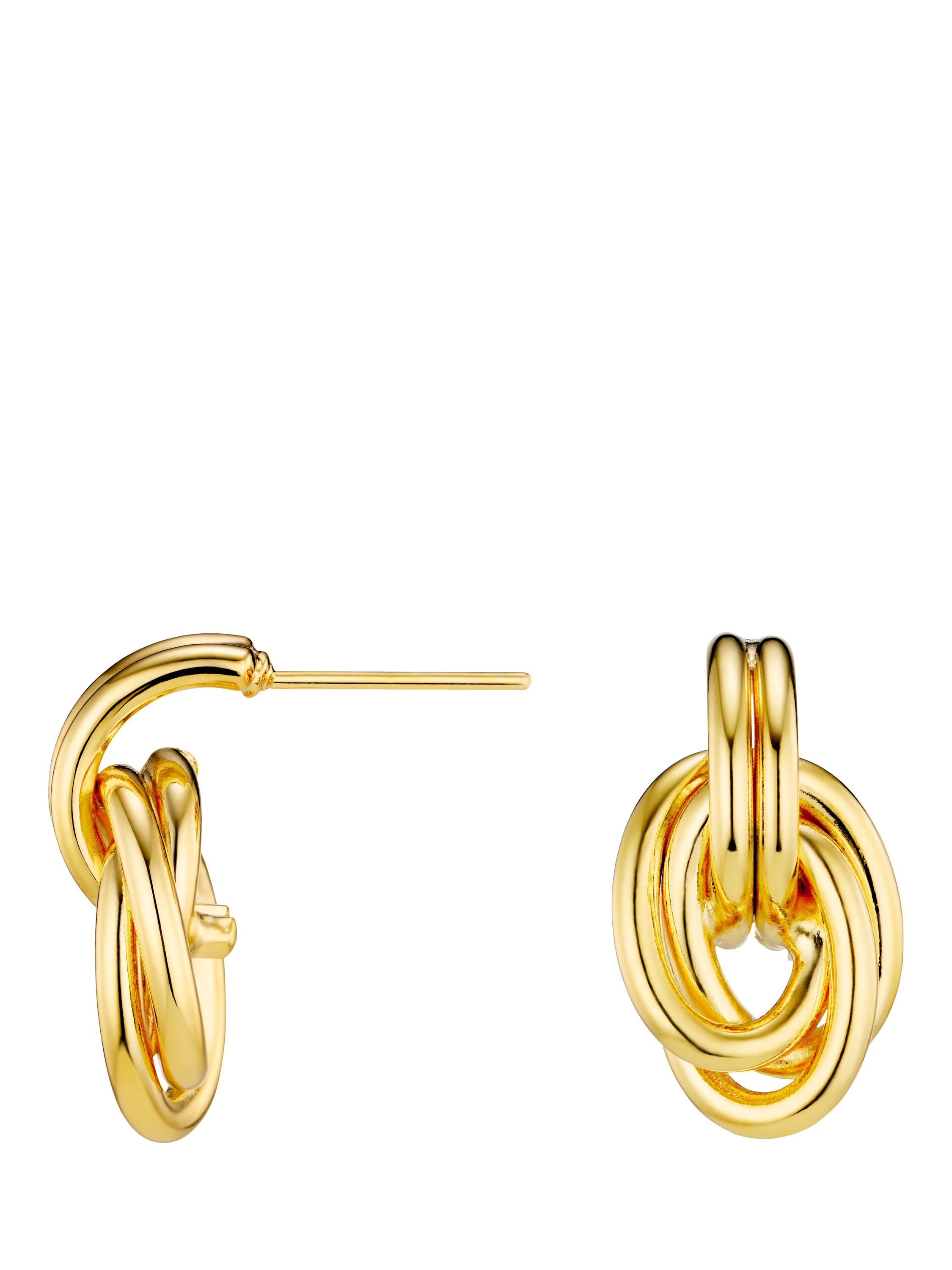 Orelia Interlocking 18ct Gold Drop Earrings, Pale Gold