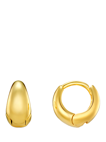 Orelia LUXE Tiny Tapered Hoop Earrings, Gold, Gold