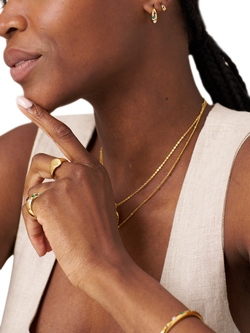 Orelia LUXE Tiny Tapered Hoop Earrings, Gold - view 2, Gold