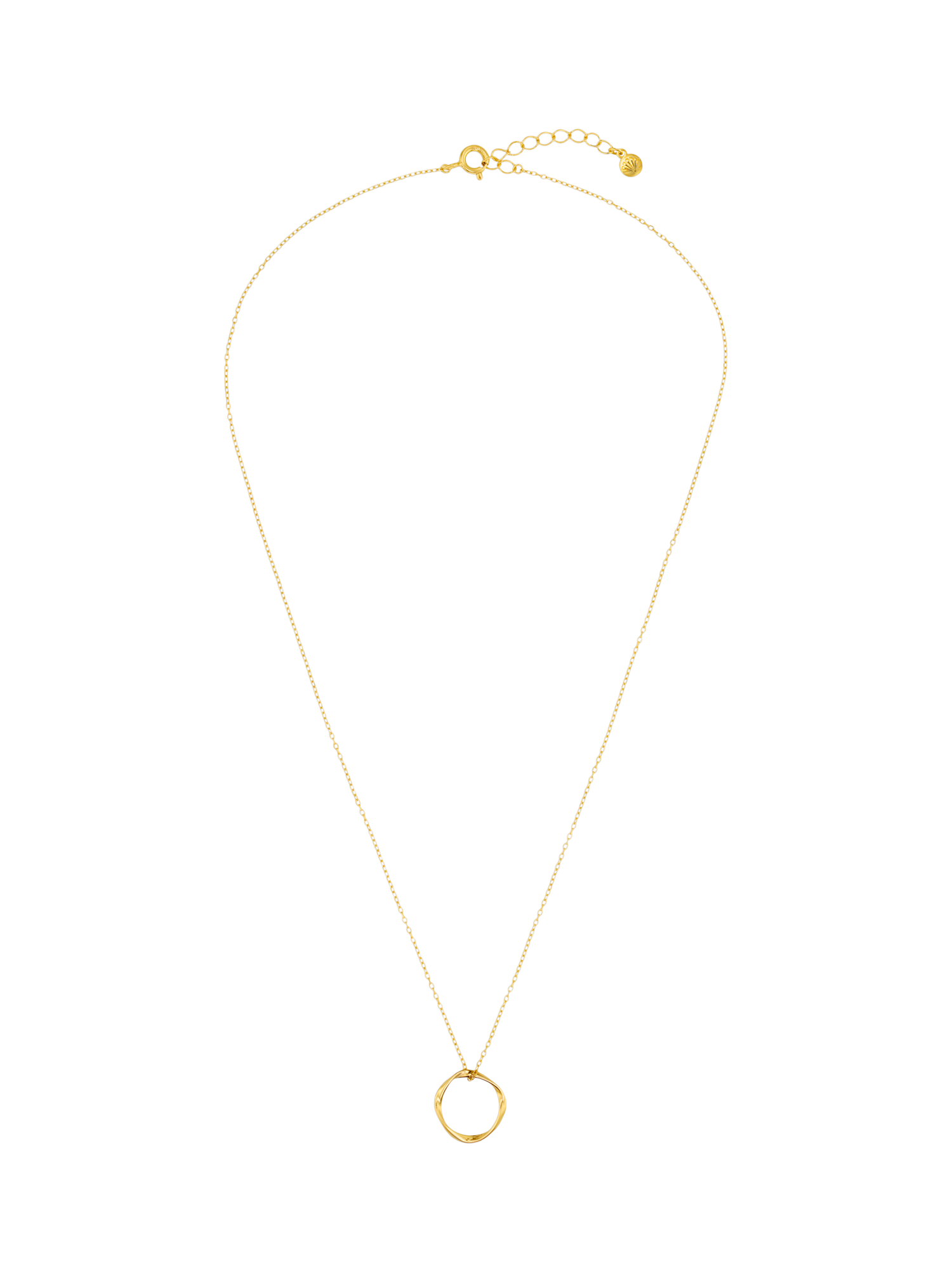 Orelia LUXE Organic Open Pendant Necklace, Pale Gold
