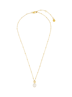 Orelia LUXE Rope Freshwater Pearl Drop Pendant Necklace, Pale Gold, Pale Gold