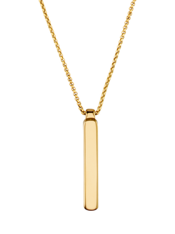 Orelia Men's Solid Bar Pendant Necklace - view 2, Gold