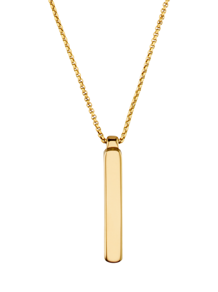 Orelia Men's Solid Bar Pendant Necklace - view 2, Gold