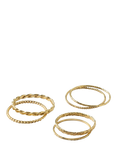 Orelia Multi Stack Ring Set, Pack of 6, Pale Gold