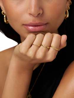 Orelia Multi Stack Ring Set, Pack of 6, Pale Gold - view 2, Pale Gold