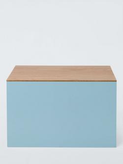 John Lewis Lacquered Storage Box, Large - view 2, Haze Blue