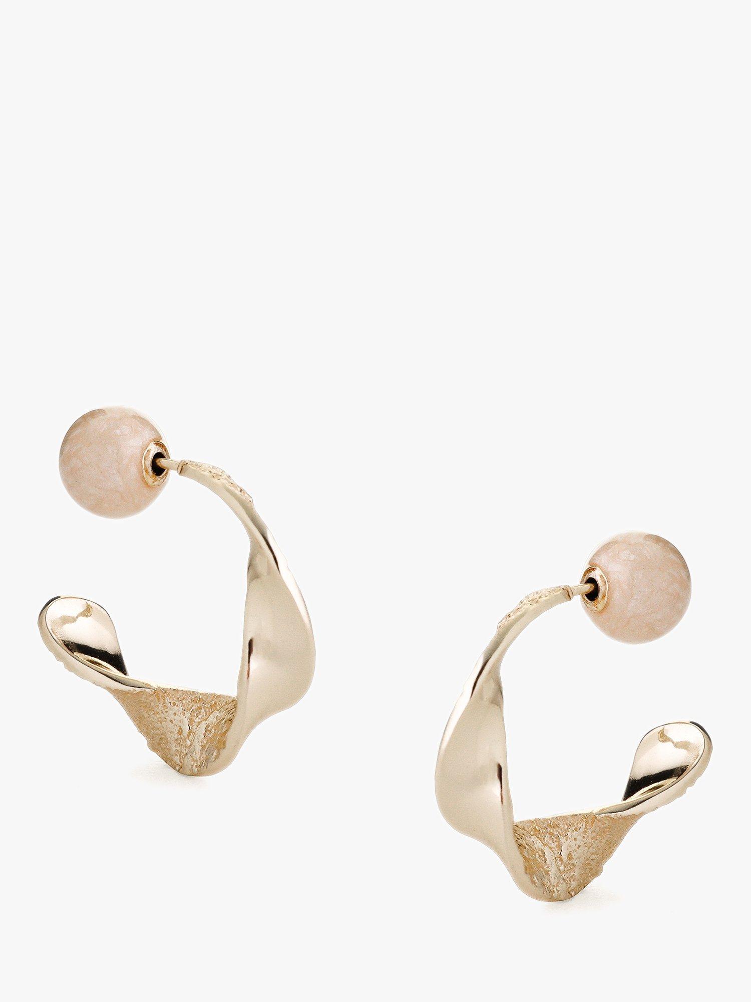Product image 1 of 7, which shows Tutti Convent 20th Anniversary Twisted Hoop Earrings, Gold