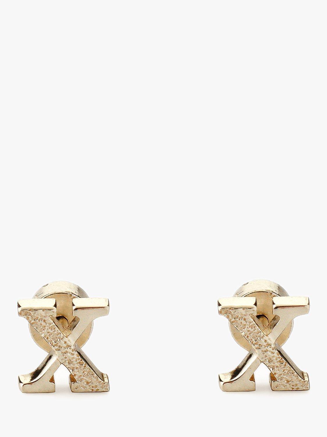 Tutti & Co Kingston 20th Anniversary Crossover Stud Earrings, Gold