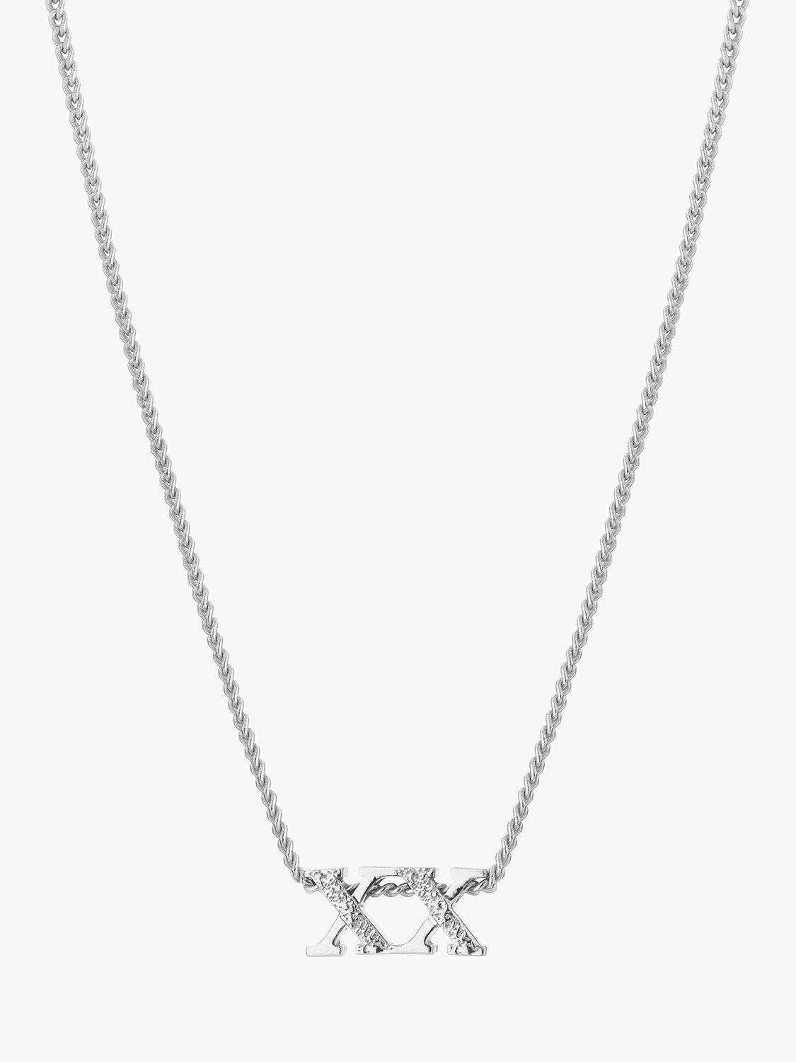 Tutti & Co Kingston 20th Anniversary Crossover Pendant Necklace, Silver