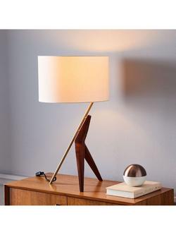 west elm Caldas Wood Table Lamp, Light Brown, Brown Light