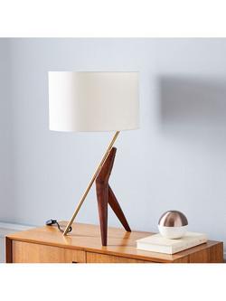 west elm Caldas Wood Table Lamp, Light Brown - view 2, Brown Light