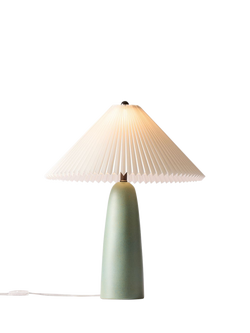 west elm Louis Pleated Shade Table Lamp, Mid Green, Green Mid